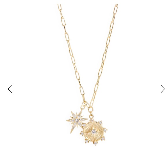 Gold Starburst Pendant Necklace - Picture 1 of 8